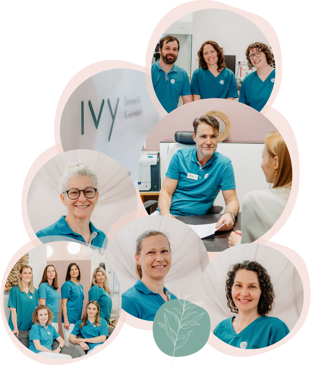 IVY Kinderwunsch-Team Fotocollage Labor, ÄrztInnen, Empfangsteam